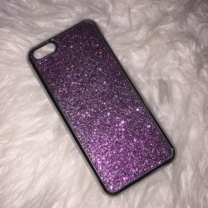 Pink/purple and silver glitter iPhone 5c case